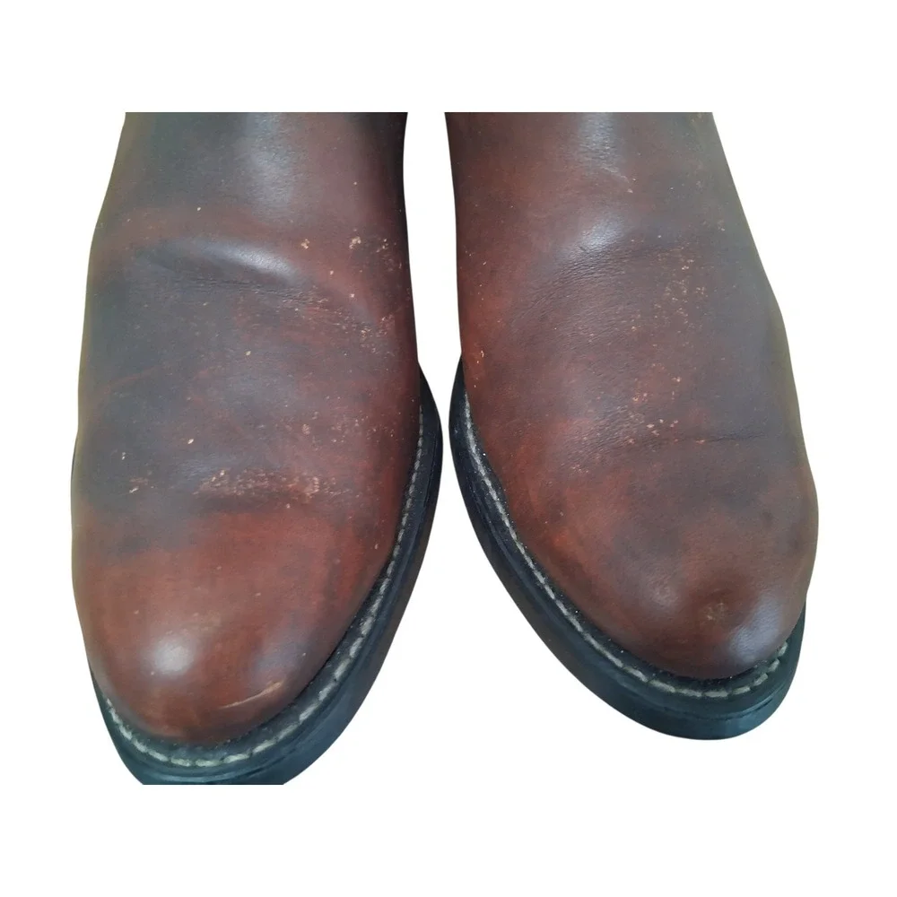 Vintage Vulcan Western Mens‎ size 8½D Smooth Leather Cowboy Boots Oil Resistant